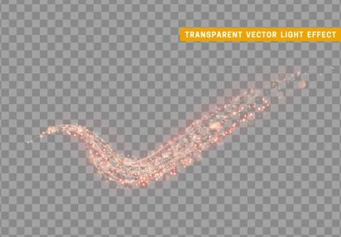 Magic light effect. Stardust red glitter. Sparkle star dust vector illustration Ilustración de archivo