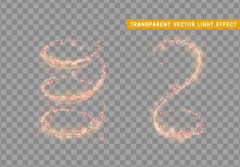 Magic light effect. Stardust red glitter. Sparkle star dust vector illustration Ilustración de archivo