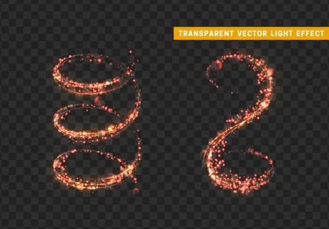 Magic light effect. Stardust red glitter. Sparkle star dust vector illustration Ilustración de archivo