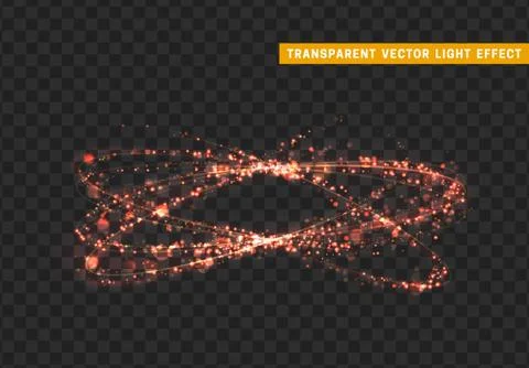 Magic light effect. Stardust red glitter. Sparkle star dust vector illustration Ilustración de archivo