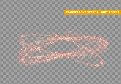 Magic light effect. Stardust red glitter. Sparkle star dust vector illustration Stock Illustration