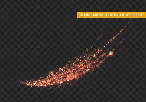 Magic light effect. Stardust red glitter. Sparkle star dust vector illustrati Stock Illustration