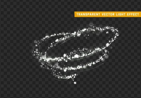 Magic light effect. Stardust white glitter. Stock Illustration