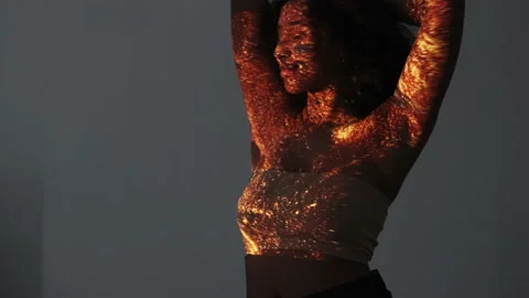 Magic light healing energy double exposure woman Stock Footage 236314572