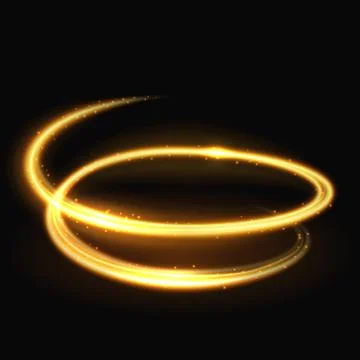 Magic light spiral glitz and glamour vector effect on black background Illustrazione stock