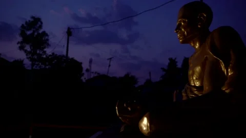 Magic light statue Stock Footage 204779293