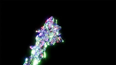 Magic liquid color splash stream on black bg super slow motion 1000 FPS Stock Footage 327401569