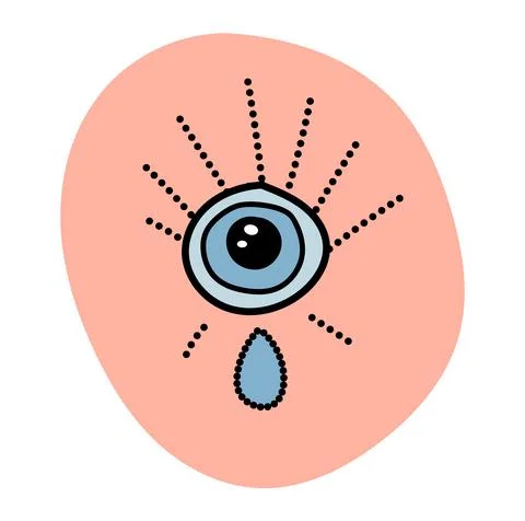Magic logo, astrological amulet in Boho style. An eye from the evil eye in 스톡 일러스트