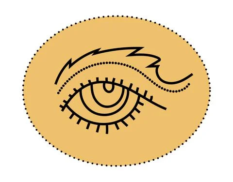 Magic logo, astrological amulet in Boho style. An eye from the evil eye in Stock Illustration