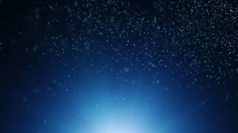 Magic looped blue slow motion dots flying animation Stock Footage 340589043