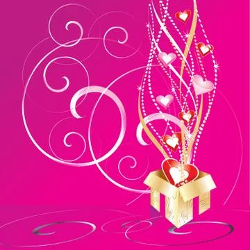 Magic love gift, vector illustration Stock Illustration