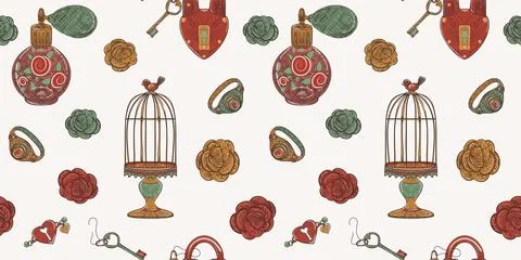 Magic of love seamless pattern Illustrazione stock