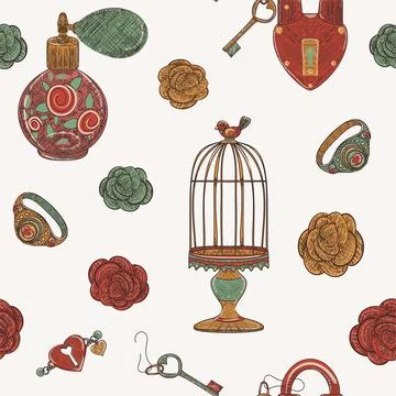 Magic of love seamless pattern Stock Illustration