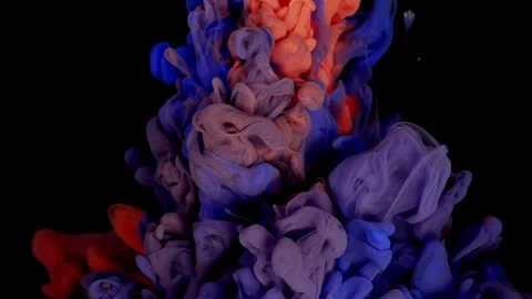 Magic luid art Cloud of silky ink in water isolated on black background Stock Footage 244308424