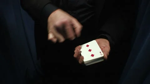 Magic - Magician Performs Card Trick HD 02 Stock Footage 47900807