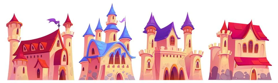 Magic medieval royal castle Stock Illustration