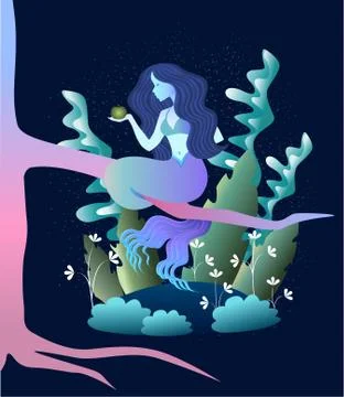 Magic mermaid concent Stock Illustration