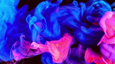 Magic mixing of color. Cloud of silky ink in water isolated on black backgr.. Stock Footage 263309270