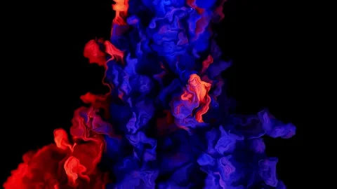 Magic mixing of color. Cloud of silky ink in water isolated on black background Stock Footage 265306056