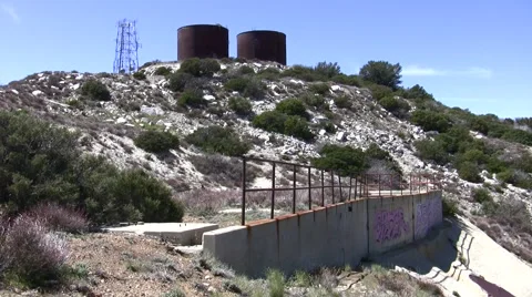 Magic Mountain apollo lunar lander test stand site remains Stock Footage 48004679