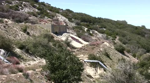 Magic Mountain apollo lunar lander test stand site remains Stock Footage 48004724