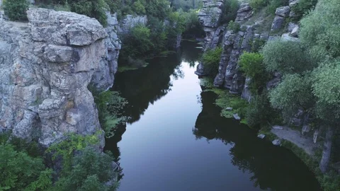 Magic mountain brook running between sharp rocks in the Carpathian in summer Stock Footage 99735036