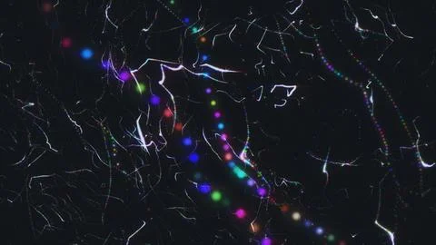 Magic Multi Color Particle Trails on Dark Background Stock Illustration