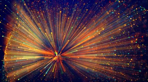Magic multicolored sparkles of light with rays form flickering abstract simple Stock Illustration
