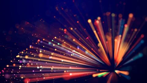 Magic multicolored sparkles of light with rays form flickering abstract simple Ilustración de archivo