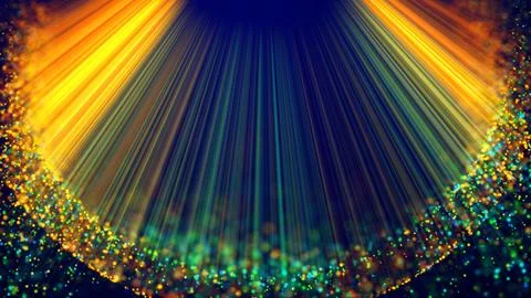 Magic multicolored sparkles of light with rays form flickering abstract simple Stock Illustration