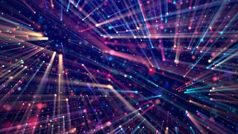 Magic multicolored sparkles of light with rays form flickering abstract simple Stock Illustration