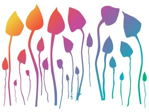 Magic Mushroom Rainbow Stock Illustration