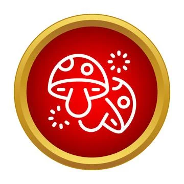 Magic mushrooms creating psychedelic surreal effect icon Stockillustratie