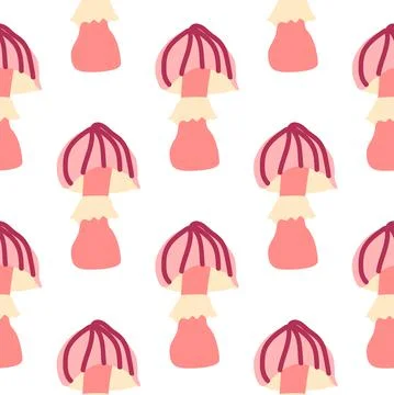 Magic mushrooms seamless pattern. Psychedelic hallucination. 60s hippie color Stock Illustration