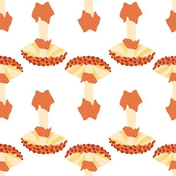 Magic mushrooms seamless pattern. Psychedelic hallucination. 60s hippie color Stock Illustration