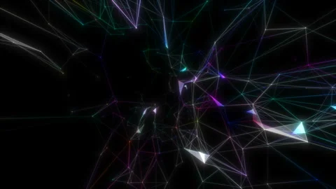 The magic of neon figures intertwined in a beautiful dance. Abstract plexus Stock Footage 113950161