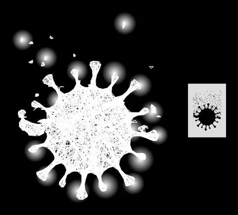 Magic Net Mesh Virus Dissipation with Lightspots Stock Illustration
