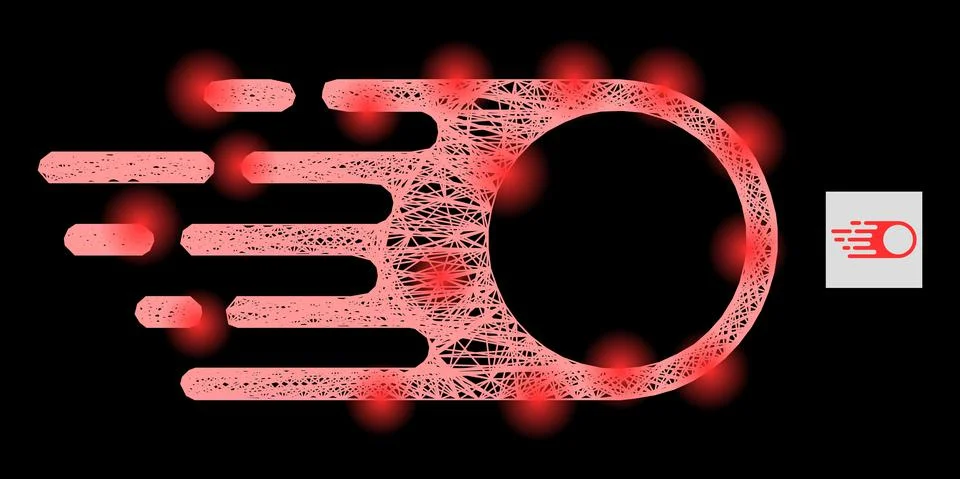 Magic Network Mesh Photon Flight with Lightspots Illustrazione stock