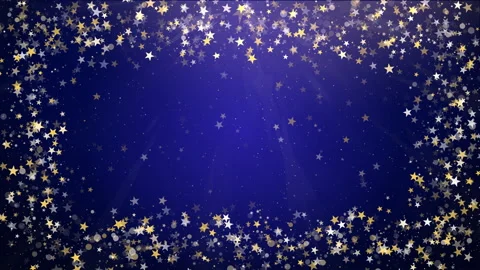 Magic night dark blue frame with sparkling glitter bokeh star shape. Stock Footage 292830073