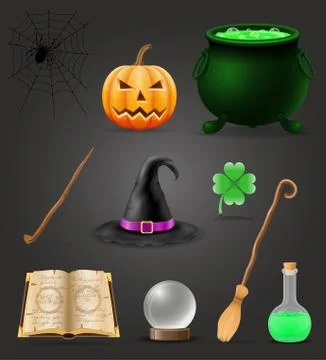 Magic objects for witchcraft witch vector illustration Stock Illustration