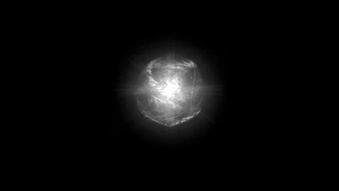Magic occult star burst sphere of bright lights sparkling on a black background Stock Footage 123408080