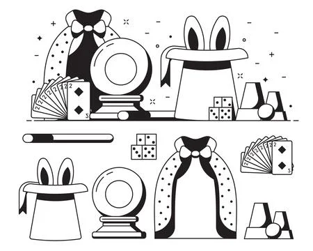 Magic or Illusionist Performance Equipment Scene Stock Illustration