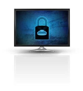 Magic paclock on blue new modern screen isolated on white illustration Stock Illustration