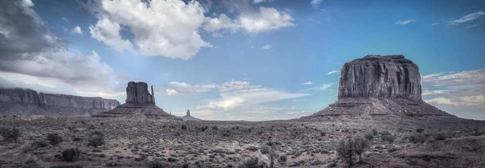 Magic panoramic view monument valley Stock Photos