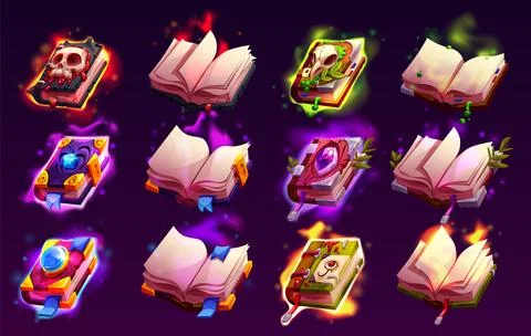 Magic paper book game icon cartoon vector design Stock Illustration