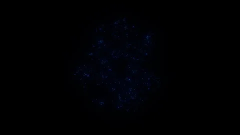 Magic Particle Explosion. Magical Blue Particle Blast. Particle Burst Video stock 296042403