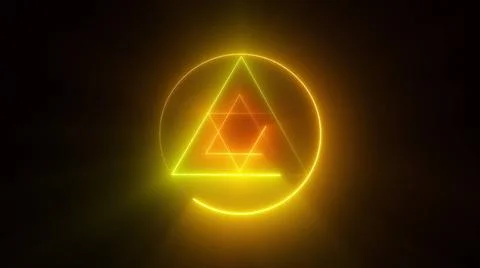 Magic pentagram in circle abstract background. Esoteric 3d render triangle... Stock Photos