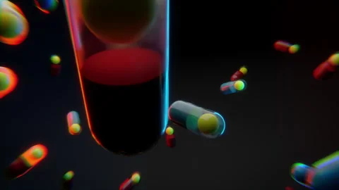 Magic pills floating up Stock Footage 240799122