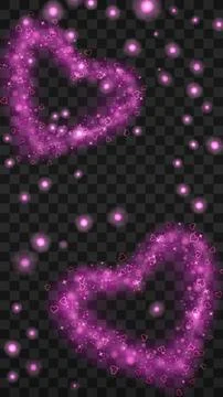 Magic pink heart effect with iridescent glow and sparkle Stock Illustration