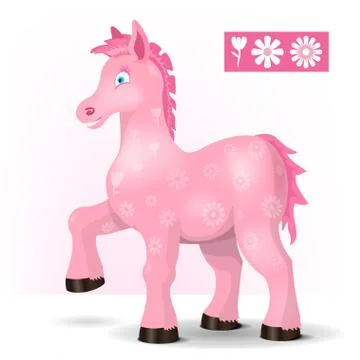 Magic pink horse Stock Illustration